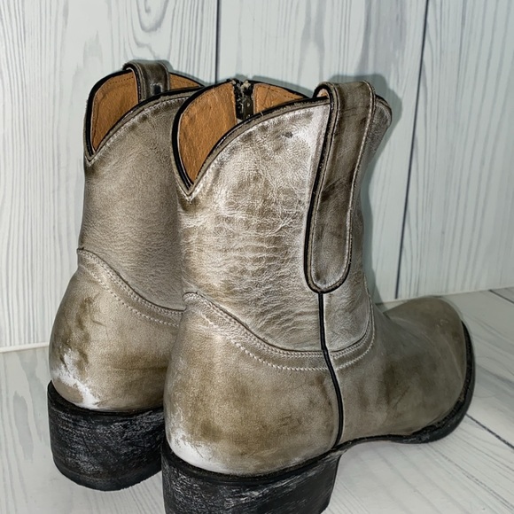 YIPPEE KIKAY Old Gringo Distressed Gray Leather Low Western Cowboy Boots - Picture 7 of 7